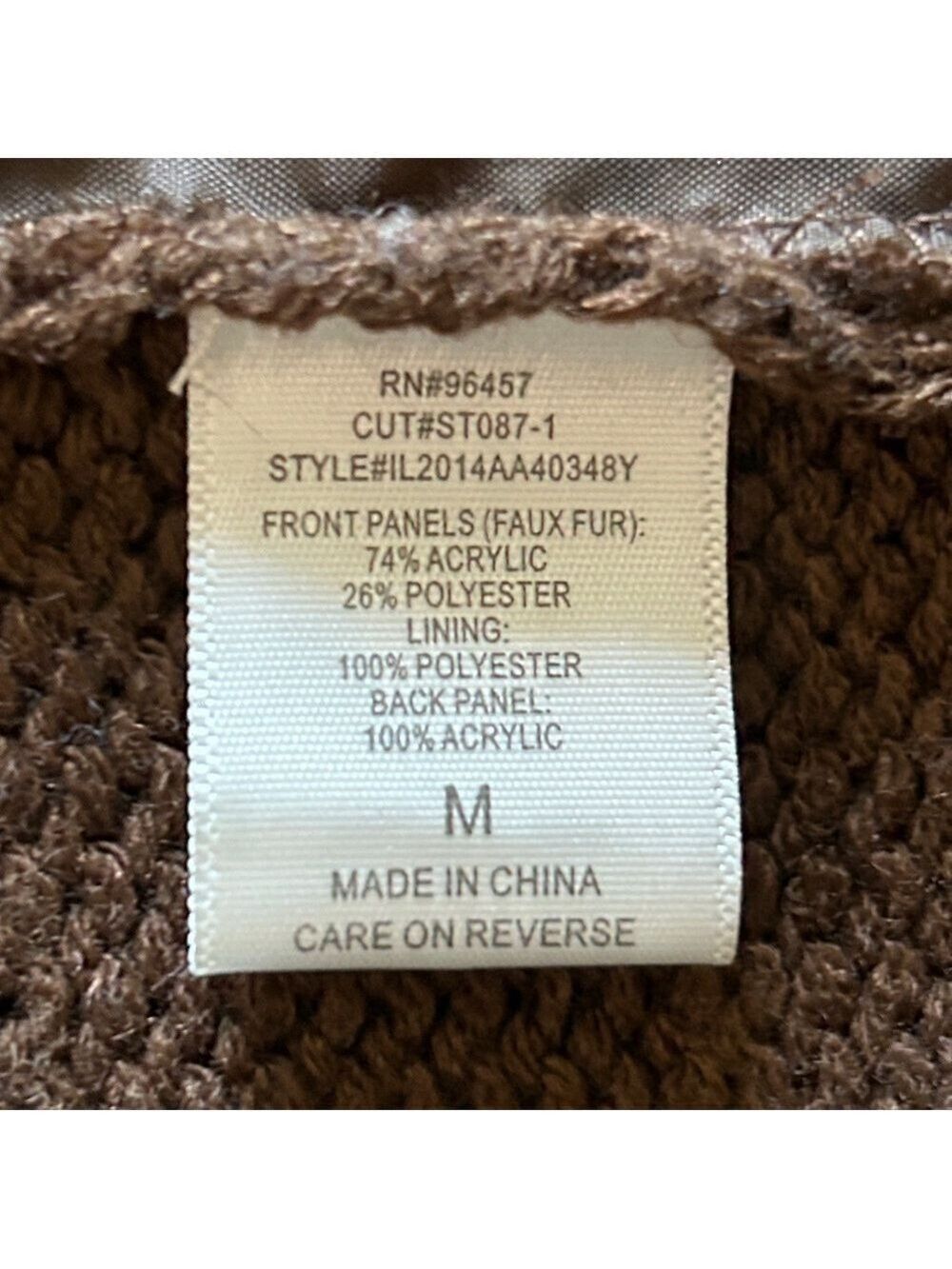 Eyeshadow Faux Fur Sweater Vest in Brown Size M - Picture 7 of 8